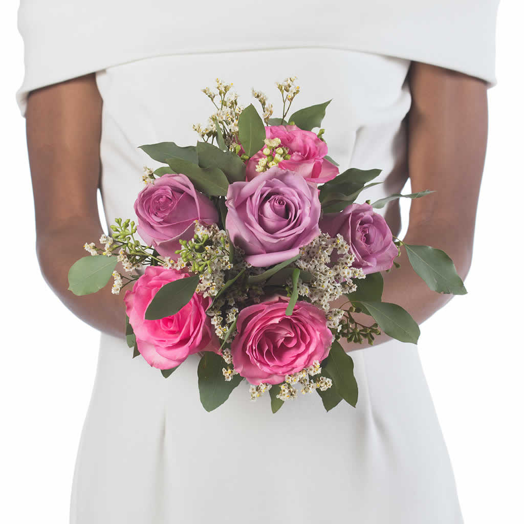 Lavender And Pink Roses Bridesmaid Bouquet - Blume, designed by Victoria Swarovski Lavender And Pink Roses Bridesmaid Bouquet - Blume, designed by Victoria Swarovski